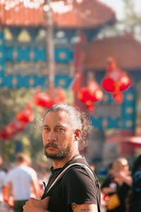 Portrait of a man during Chinese New Year festivities in Johannesburg, South Africa.